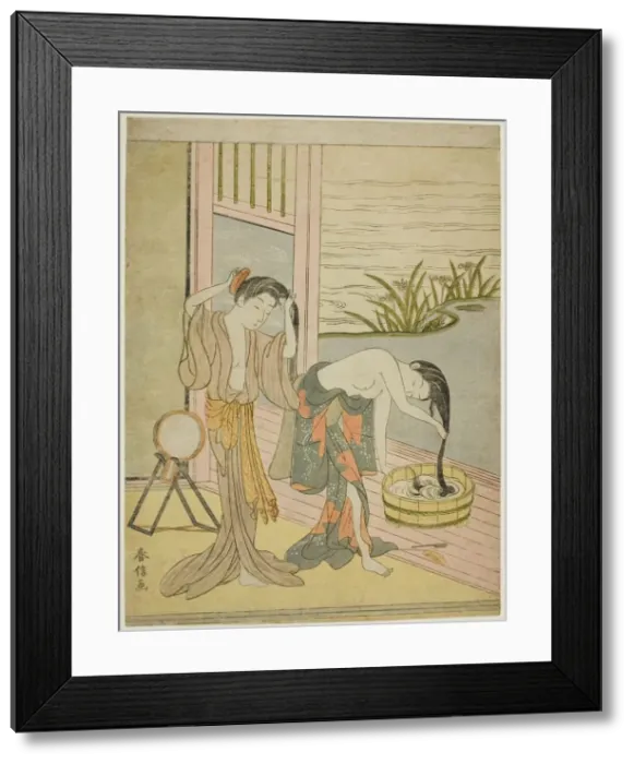 Framed Print : Two Women Washing Their Hair, c. 1767 / 68. Creator: Suzuki Harunobu Framed Print : Two Women Washing Their Hair, c. 1767 / 68. Creator: Suzuki Harunobu