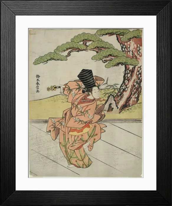 Framed Print : Female Sanbaso Dancer, c. 1766 / 67. Creator: Suzuki Harunobu Framed Print : Female Sanbaso Dancer, c. 1766 / 67. Creator: Suzuki Harunobu