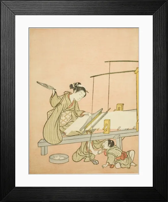 Framed Print : Throwing the Shuttle, c. 1766 / 67. Creator: Suzuki Harunobu Framed Print : Throwing the Shuttle, c. 1766 / 67. Creator: Suzuki Harunobu