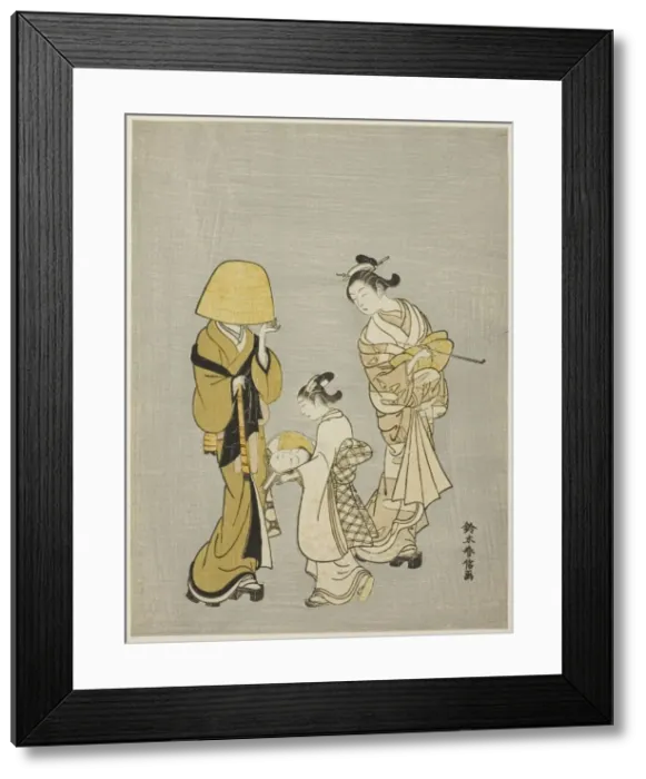 Framed Print : The Face in the Mirror, 1766. Creator: Suzuki Harunobu Framed Print : The Face in the Mirror, 1766. Creator: Suzuki Harunobu