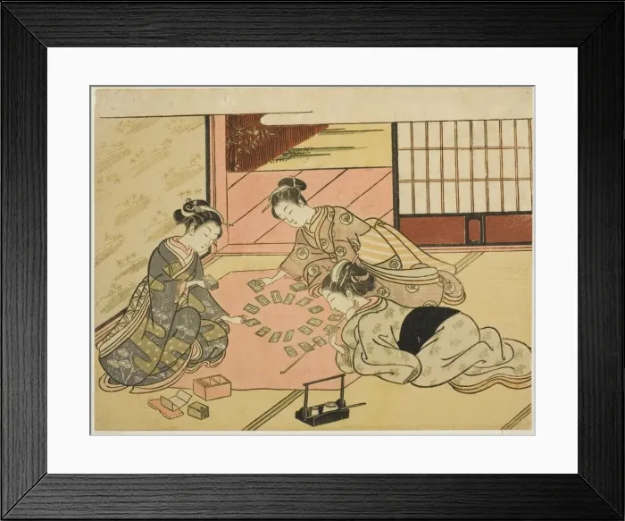 Framed Print : Young Women Playing Poem Cards, c. 1766 / 67. Creator: Suzuki Harunobu Framed Print : Young Women Playing Poem Cards, c. 1766 / 67. Creator: Suzuki Harunobu