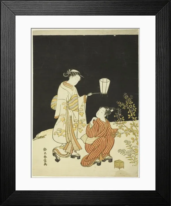 Framed Print : Searching for Fireflies, About 1768. Creator: Suzuki Harunobu Framed Print : Searching for Fireflies, About 1768. Creator: Suzuki Harunobu