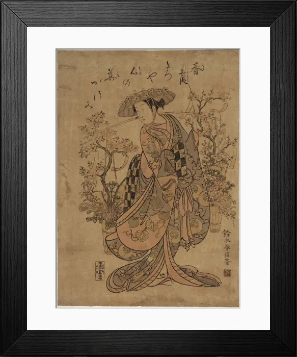 Framed Print : A Flower Vendor, 1751 / 64. Creator: Suzuki Harunobu Framed Print : A Flower Vendor, 1751 / 64. Creator: Suzuki Harunobu