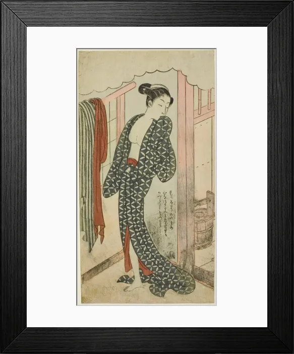 Framed Print : Woman in a Bathhouse, c. 1769 / 70. Creator: Suzuki Harunobu Framed Print : Woman in a Bathhouse, c. 1769 / 70. Creator: Suzuki Harunobu