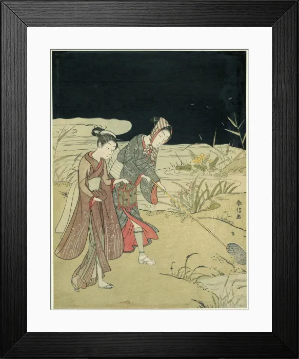 Framed Print : Catching Fireflies, About 1767. Creator: Suzuki Harunobu Framed Print : Catching Fireflies, About 1767. Creator: Suzuki Harunobu