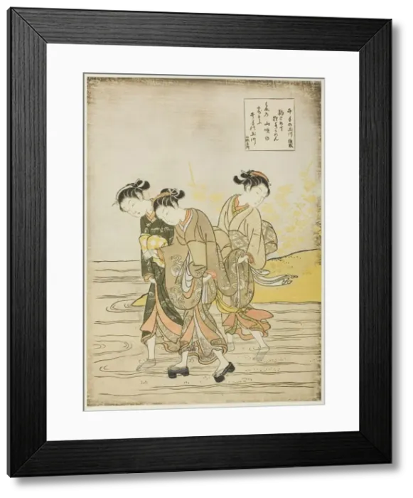 Framed Print : The Jewel River at Ide (Ide no Tamagawa), from an untitled series of Six Jewel Rivers, c Framed Print : The Jewel River at Ide (Ide no Tamagawa), from an untitled series of Six Jewel Rivers, c