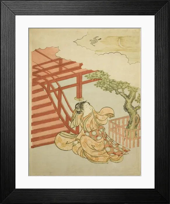 Framed Print : The Call of the Cuckoo from above the Clouds (parody of Minamoto no Yorimasa), c. 1766 Framed Print : The Call of the Cuckoo from above the Clouds (parody of Minamoto no Yorimasa), c. 1766