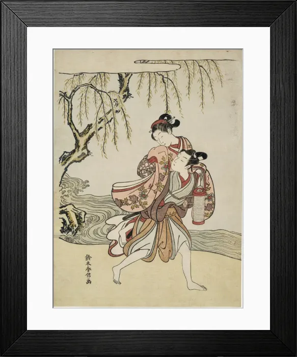 Framed Print : The Elopement (parody of Akutagawa episode from Tales of Ise'), c. 1767 Framed Print : The Elopement (parody of Akutagawa episode from Tales of Ise'), c. 1767