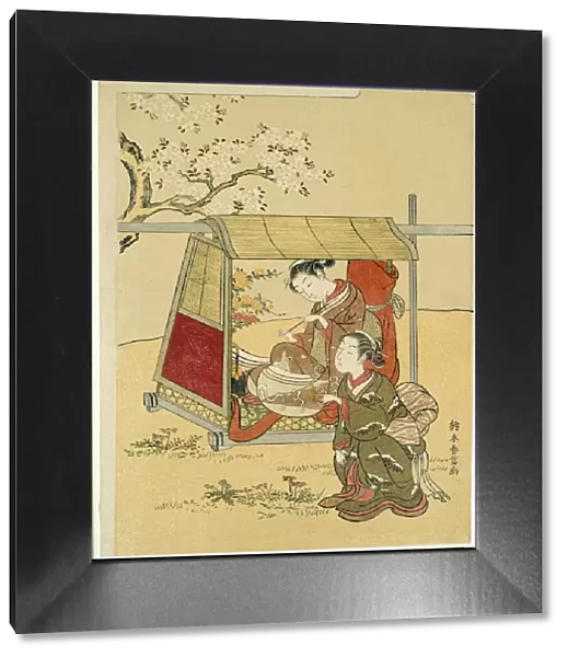 Resting in a Palanquin Beneath Cherry Blossoms, c. 1767  /  68. Creator: Suzuki Harunobu