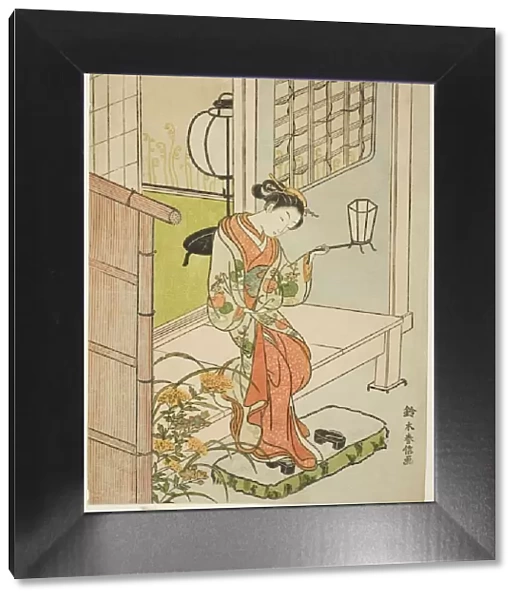 Woman Stepping Out with a Lantern, c. 1767  /  68. Creator: Suzuki Harunobu