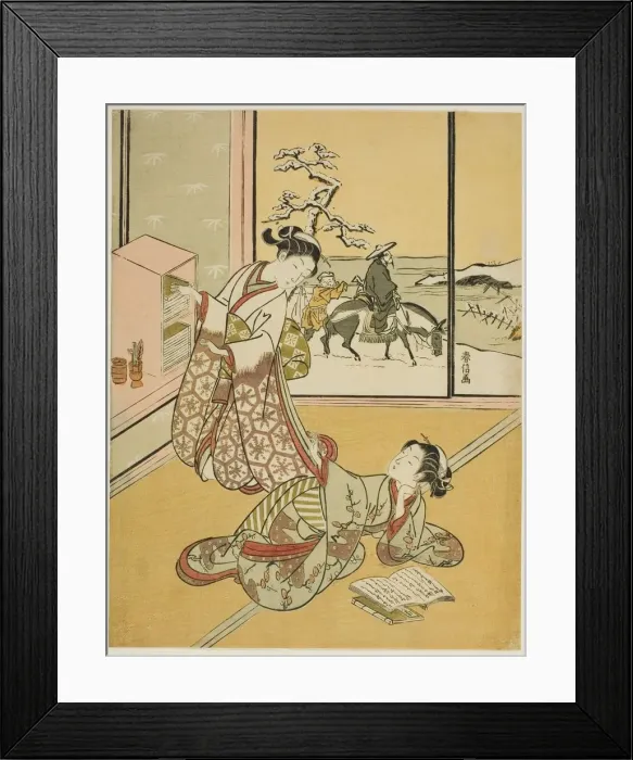 Framed Print : Two Young Women Reading Books, c. 1767 / 68. Creator: Suzuki Harunobu Framed Print : Two Young Women Reading Books, c. 1767 / 68. Creator: Suzuki Harunobu