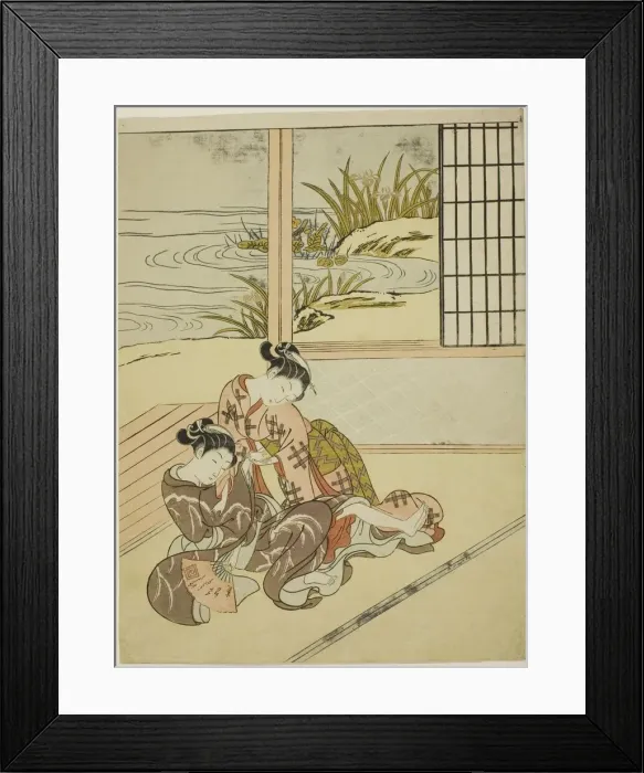 Framed Print : Two Women Strugging for a Fan, c. 1767 / 68. Creator: Suzuki Harunobu Framed Print : Two Women Strugging for a Fan, c. 1767 / 68. Creator: Suzuki Harunobu