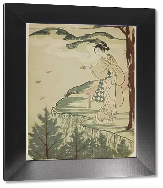 Tossing Dishes Over a Cliff, c. 1766  /  67. Creator: Suzuki Harunobu