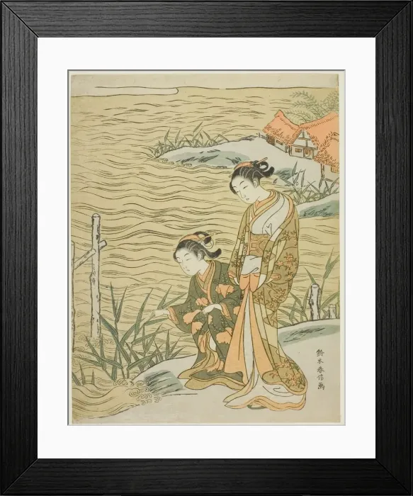 Framed Print : Two Women at the Waterside, c. 1766 / 67. Creator: Suzuki Harunobu Framed Print : Two Women at the Waterside, c. 1766 / 67. Creator: Suzuki Harunobu