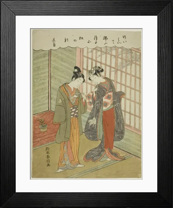 Framed Print : Couple with a Pet Mouse, c. 1768 / 69. Creator: Suzuki Harunobu Framed Print : Couple with a Pet Mouse, c. 1768 / 69. Creator: Suzuki Harunobu