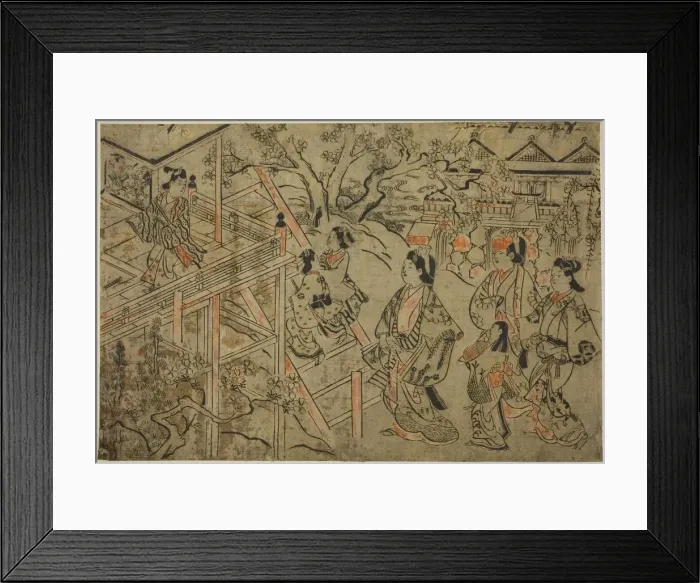 Framed Print : Visiting Kiyomizu Temple, c. 1684 / 98. Creator: Sugimura Jihei Framed Print : Visiting Kiyomizu Temple, c. 1684 / 98. Creator: Sugimura Jihei