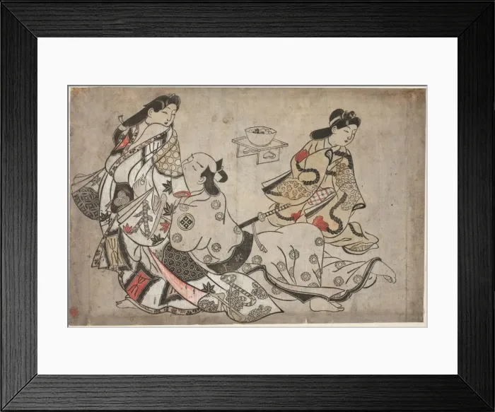 Framed Print : The insistent lover, from an untitled series of erotic prints, c. 1684 / 98 Framed Print : The insistent lover, from an untitled series of erotic prints, c. 1684 / 98