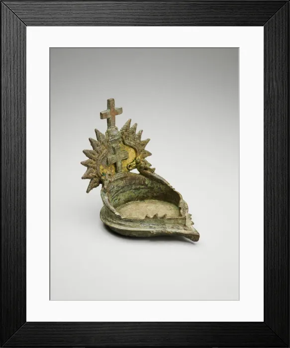 Framed Print : Oil Lamp with Christian Crosses, 16th / 17th century. Creator: Unknown Framed Print : Oil Lamp with Christian Crosses, 16th / 17th century. Creator: Unknown
