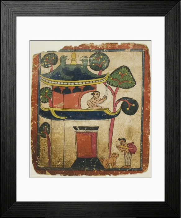 Framed Print : Scene from the Story of Buddha Ushnisha, from a Set of Initiation Cards (Tsakali) Framed Print : Scene from the Story of Buddha Ushnisha, from a Set of Initiation Cards (Tsakali)