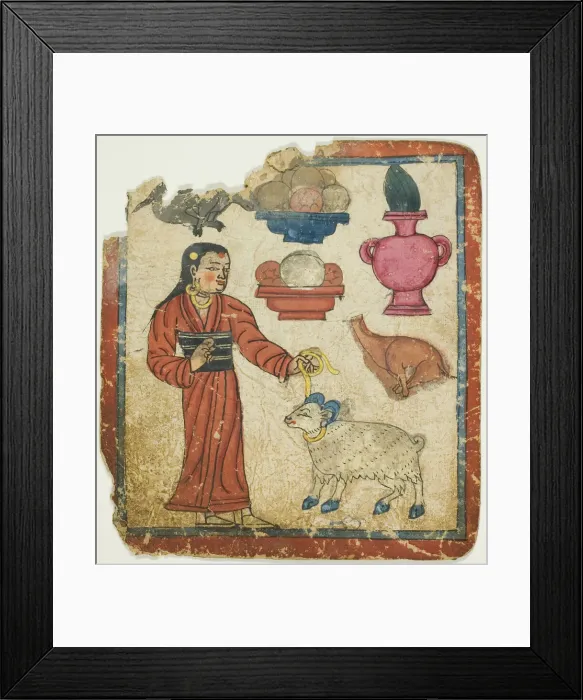 Framed Print : Presentation of Offerings, from a Set of Initiation Cards (Tsakali), 14th / 15th century Framed Print : Presentation of Offerings, from a Set of Initiation Cards (Tsakali), 14th / 15th century