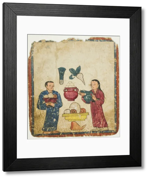 Framed Print : Presentation of Offerings, from a Set of Initiation Cards (Tsakali), 14th / 15th century Framed Print : Presentation of Offerings, from a Set of Initiation Cards (Tsakali), 14th / 15th century