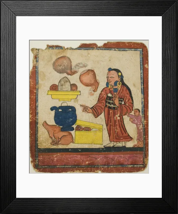 Framed Print : Presentation of Offerings, from a Set of Initiation Cards (Tsakali), 14th / 15th century Framed Print : Presentation of Offerings, from a Set of Initiation Cards (Tsakali), 14th / 15th century