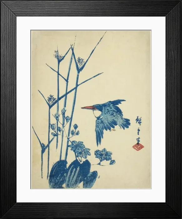 Framed Print : Kingfisher and monochoria, c. 1830 / 44. Creator: Ando Hiroshige Framed Print : Kingfisher and monochoria, c. 1830 / 44. Creator: Ando Hiroshige
