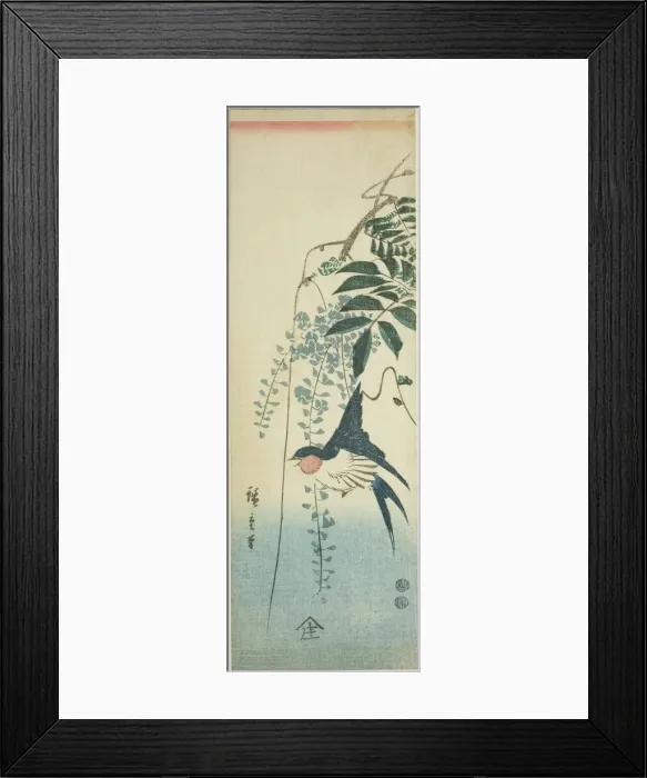 Framed Print : Swallow and wisteria, c. 1847 / 52. Creator: Ando Hiroshige Framed Print : Swallow and wisteria, c. 1847 / 52. Creator: Ando Hiroshige