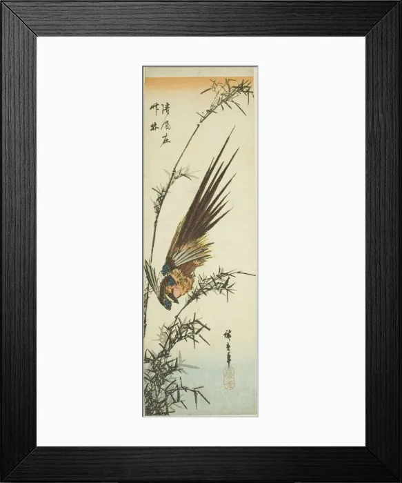 Framed Print : Pheasant and bamboo, 1840s. Creator: Ando Hiroshige Framed Print : Pheasant and bamboo, 1840s. Creator: Ando Hiroshige