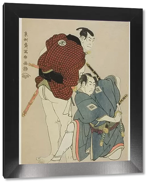 The actors Ichikawa Omezo I (R) as Tomita Hyotaro and Otani Oniji III (L) as Kawashima... 1794. Creator: Toshusai Sharaku