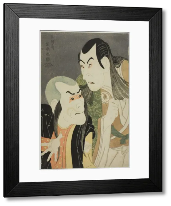 Framed Print : The actors Sawamura Yodogoro II (R) as Kawatsura Hogen and Bando Zenji (L) as Onisadobo, 1794. Creator: Toshusai Sharaku Framed Print : The actors Sawamura Yodogoro II (R) as Kawatsura Hogen and Bando Zenji (L) as Onisadobo, 1794. Creator: Toshusai Sharaku