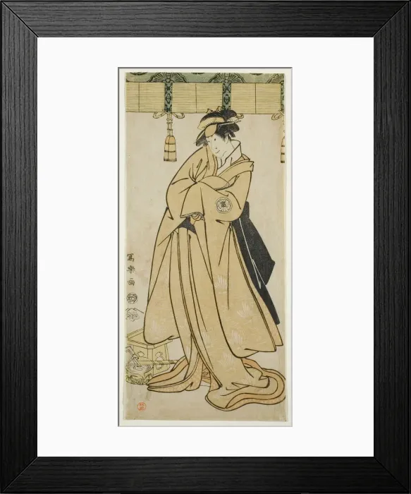 Framed Print : The actor Segawa Tomisaburo II as Prince Korehito in the guise of the maid Wakakusa... 1794. Creator: Toshusai Sharaku Framed Print : The actor Segawa Tomisaburo II as Prince Korehito in the guise of the maid Wakakusa... 1794. Creator: Toshusai Sharaku