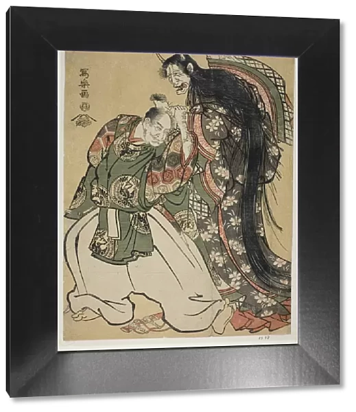 Demon Woman Beating a Samurai, 1794. Creator: Toshusai Sharaku