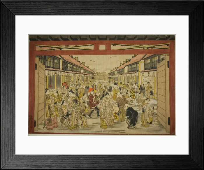 Framed Print : The Main Gate, New Yoshiwara, c. 1745. Creator: Torii Kiyotada Framed Print : The Main Gate, New Yoshiwara, c. 1745. Creator: Torii Kiyotada