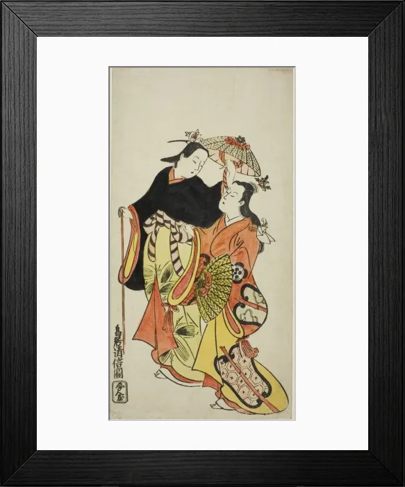 Framed Print : The Actors Ichikawa Monnosuke I and Dekijima Daisuke II, c. 1728 Framed Print : The Actors Ichikawa Monnosuke I and Dekijima Daisuke II, c. 1728