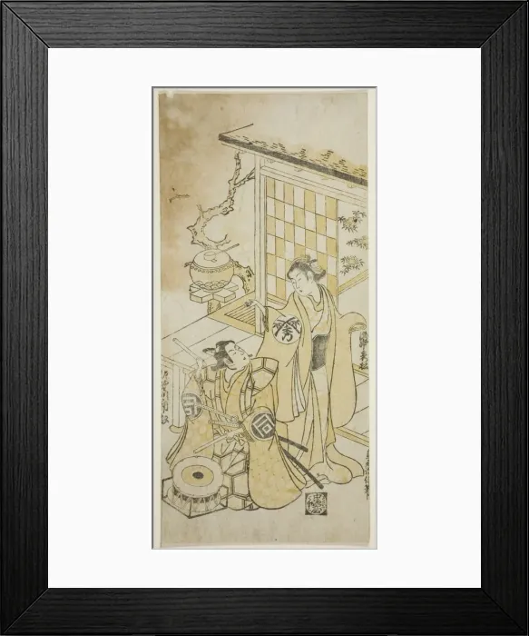 Framed Print : The Actors Takinaka Hidematsu I and Sanogawa Ichimatsu I, c. 1745. Creator: Torii Kiyonobu II Framed Print : The Actors Takinaka Hidematsu I and Sanogawa Ichimatsu I, c. 1745. Creator: Torii Kiyonobu II