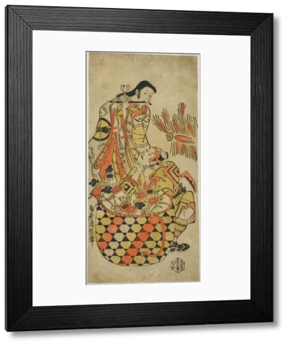Framed Print : The Actors Ichikawa Danjuro II and Ichikawa Monnosuke I, c. 1720. Creator: Torii Kiyonobu I Framed Print : The Actors Ichikawa Danjuro II and Ichikawa Monnosuke I, c. 1720. Creator: Torii Kiyonobu I