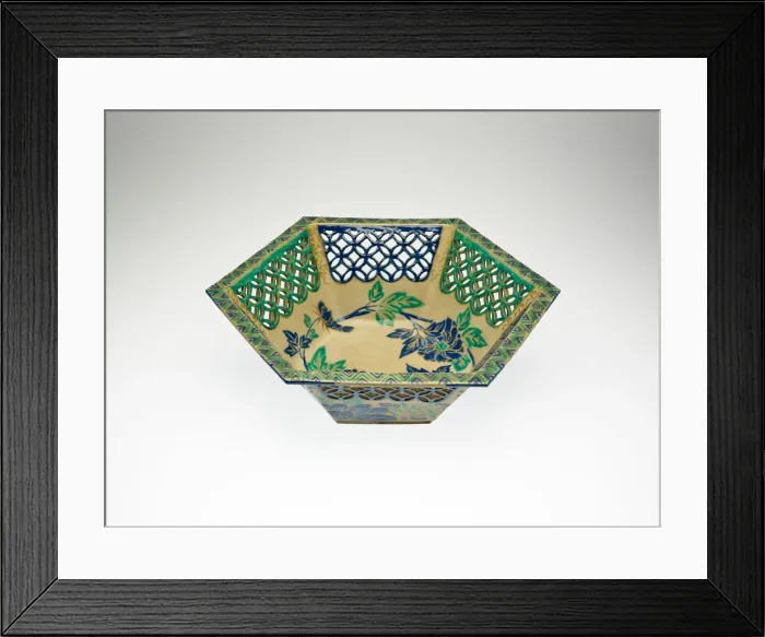 Framed Print : Openwork Hexagonal Ko-Kiyomizu Ware Bowl, 1731-52. Creator: Unknown Framed Print : Openwork Hexagonal Ko-Kiyomizu Ware Bowl, 1731-52. Creator: Unknown