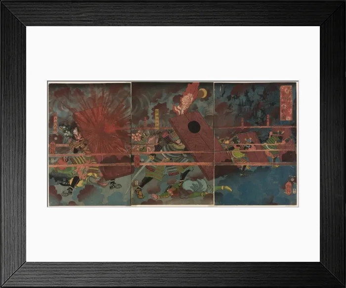 Framed Print : The Battle at Jinju during Masakiyos Conquest of Korea (Masakiyo Sankan taiji, Shinshujo) Framed Print : The Battle at Jinju during Masakiyos Conquest of Korea (Masakiyo Sankan taiji, Shinshujo)