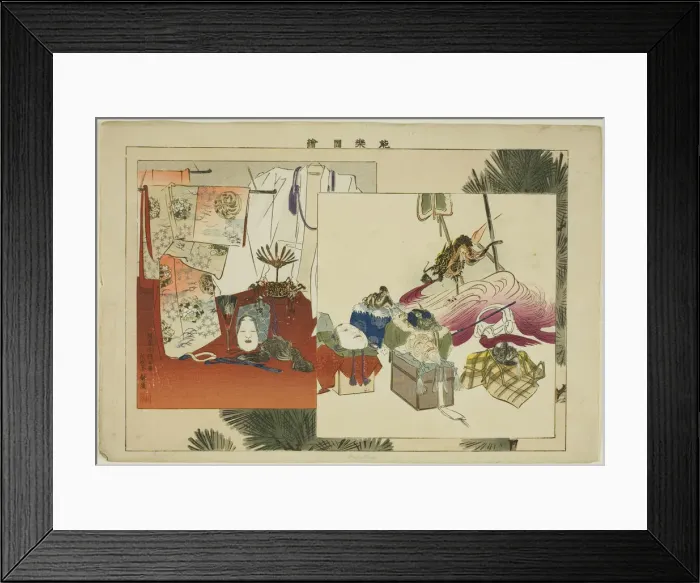 Framed Print : Properties, from the series Pictures of No Performances (Nogaku Zue), 1898. Creator: Kogyo Tsukioka. Properties, from the series Pictures of No Performances (Nogaku Zue), 1898. Creator: Kogyo Tsukioka Framed Print : Properties, from the series Pictures of No Performances (Nogaku Zue), 1898. Creator: Kogyo Tsukioka. Properties, from the series Pictures of No Performances (Nogaku Zue), 1898. Creator: Kogyo Tsukioka