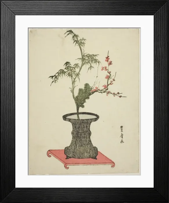 Framed Print : Three friends'ikebana, late 18th-early 19th century Framed Print : Three friends'ikebana, late 18th-early 19th century
