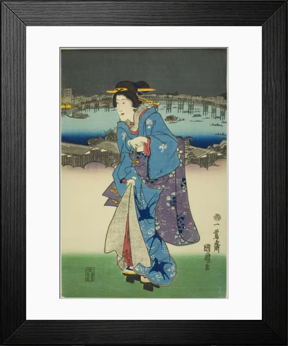 Framed Print : Evening Amusements at Ryogoku in the Eastern Capital (Toto Ryogoku yoasobi no zu), 1859 Framed Print : Evening Amusements at Ryogoku in the Eastern Capital (Toto Ryogoku yoasobi no zu), 1859