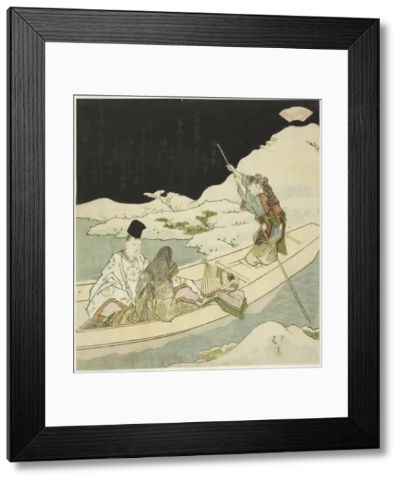 Framed Print : Nobleman and court lady boating at night near a snow-covered shore, 1826 Framed Print : Nobleman and court lady boating at night near a snow-covered shore, 1826