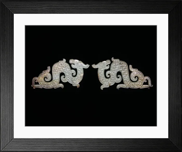 Framed Print : Dragon Pendants, Eastern Zhou dynasty, Warring States period, c. 4th  /  3rd century B. C