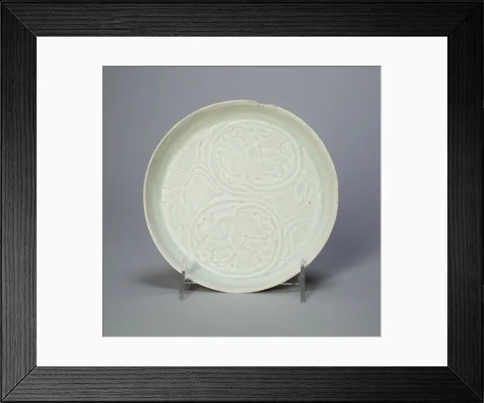 Framed Print : Dish with Peonies and Leaves, Song dynasty (960-1279). Creator: Unknown Framed Print : Dish with Peonies and Leaves, Song dynasty (960-1279). Creator: Unknown