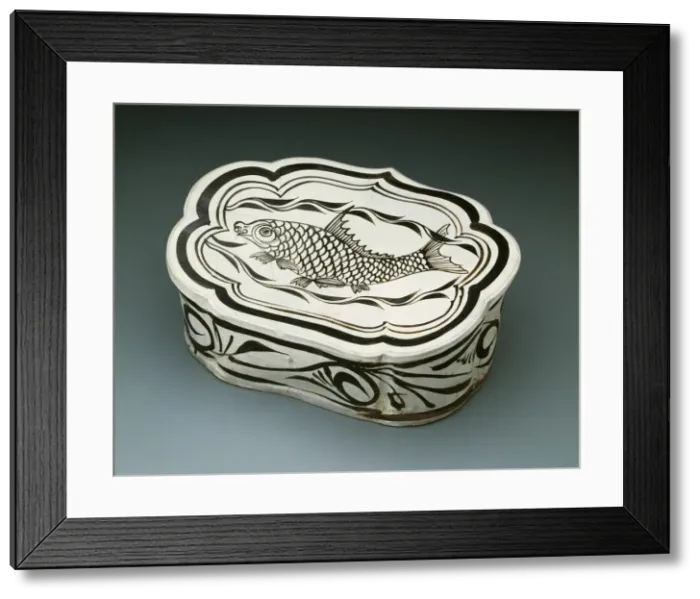 Framed Print : Cloud-Shaped Pillow with Fish, Jin dynasty (1115-1234), 12th / 13th century Framed Print : Cloud-Shaped Pillow with Fish, Jin dynasty (1115-1234), 12th / 13th century