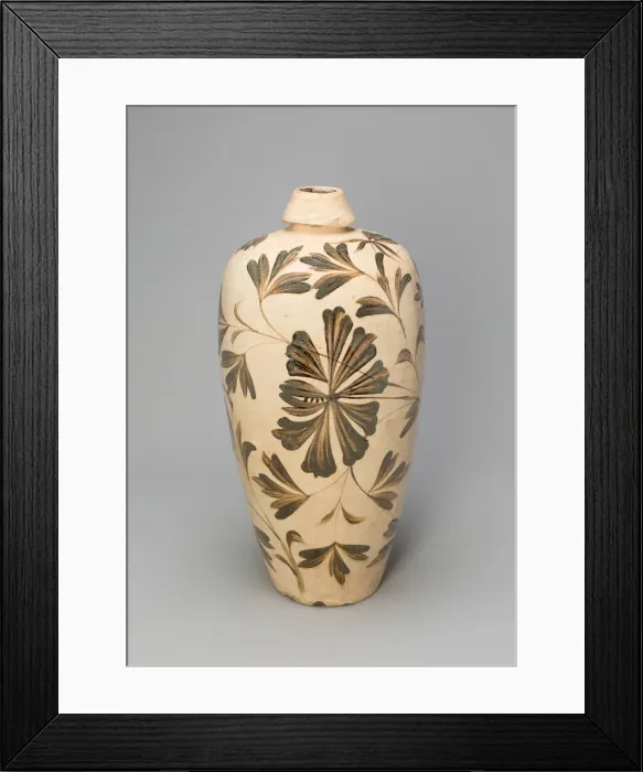 Framed Print : Elongated Bottle Vase (Meiping) with Peony Sprays, Jin dynasty (1115-1234) Framed Print : Elongated Bottle Vase (Meiping) with Peony Sprays, Jin dynasty (1115-1234)