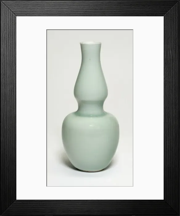 Framed Print : Celadon-Glazed Double-Gourd Vase, Qing dynasty (1644-1911), 18th / 19th century Framed Print : Celadon-Glazed Double-Gourd Vase, Qing dynasty (1644-1911), 18th / 19th century