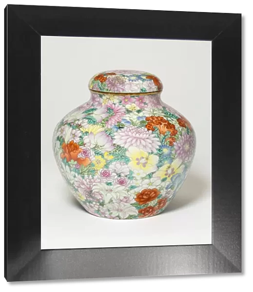 Covered Jar with Thousand Flowers (Millefleurs) Design, Qing dynasty, prob