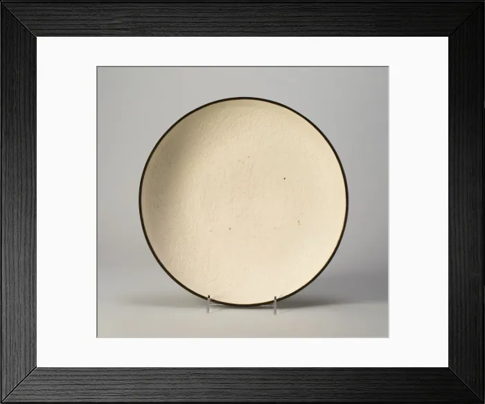 Framed Print : Dish with Lotus and Peonies, Song dynasty (960-1279). Creator: Unknown Framed Print : Dish with Lotus and Peonies, Song dynasty (960-1279). Creator: Unknown